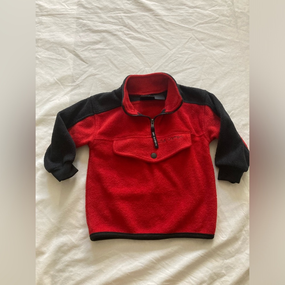 USA Olympic boys 2T Pullover 1/4 zip sweater 100% polyester good condition